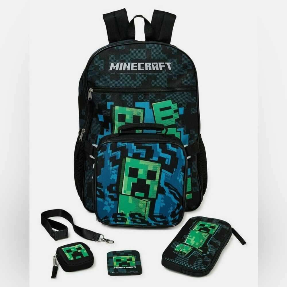 Minecraft 5PC Backpack Creeper Set